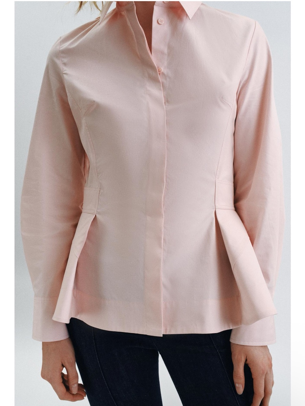 ZARA ZW COLLECTION POPLIN PEPLUM SHIRT SIZE XS - Picture 7 of 12